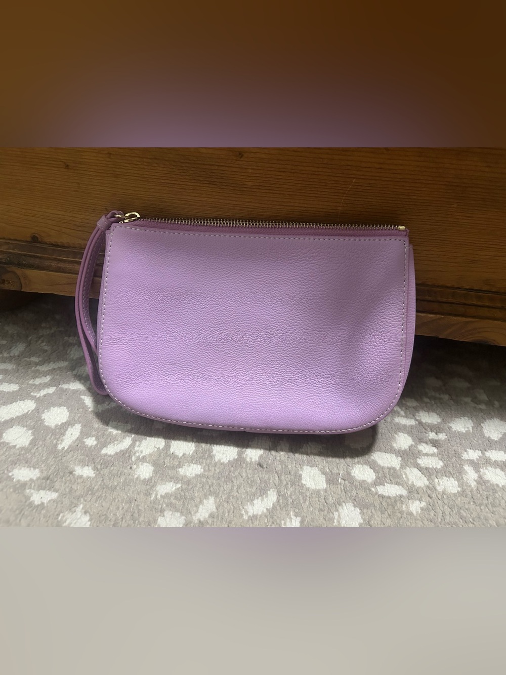 Talbots Lilac Leather Wristlet Pouch